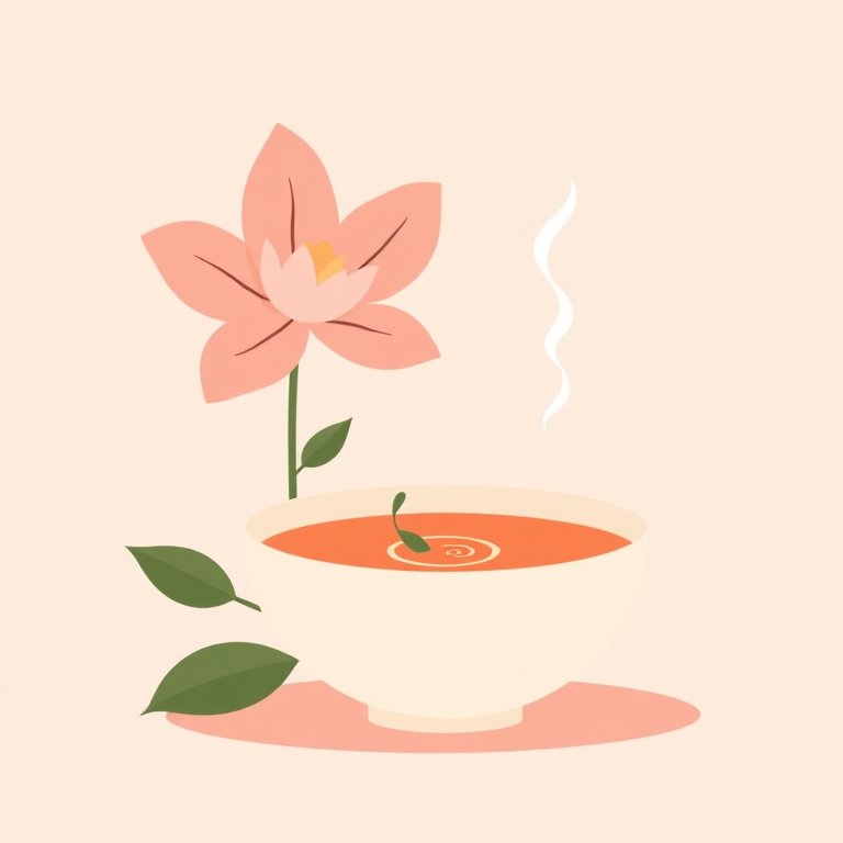 第四階段插畫:一碗熱湯與花朵